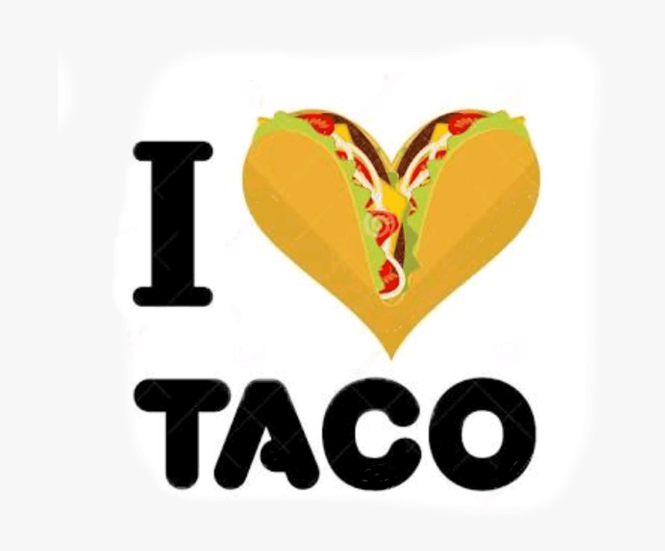 A taco with the word " i love " written in it.